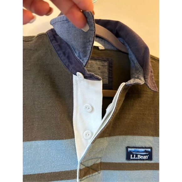 L.L. Bean Vintage Striped Rugby Shirt 90's size S Preppy - Picture 9 of 9